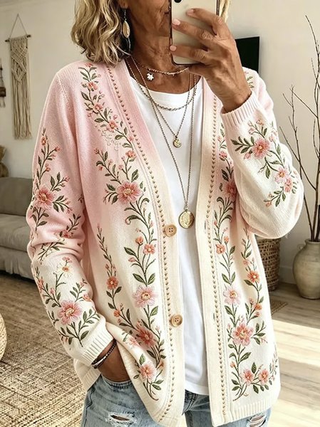 Women Plaid Long Sleeve Vintage Spring/Fall Jacket Outerwear