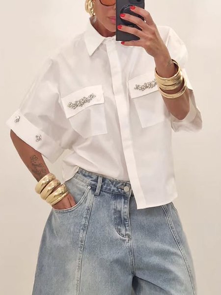 Cotton Casual Plain Shirt Collar Shirt 1 Cotton Casual Plain Shirt Collar Shirt