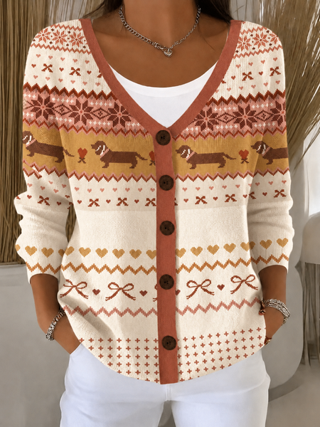 Regular Fit Casual Dog Knit Top