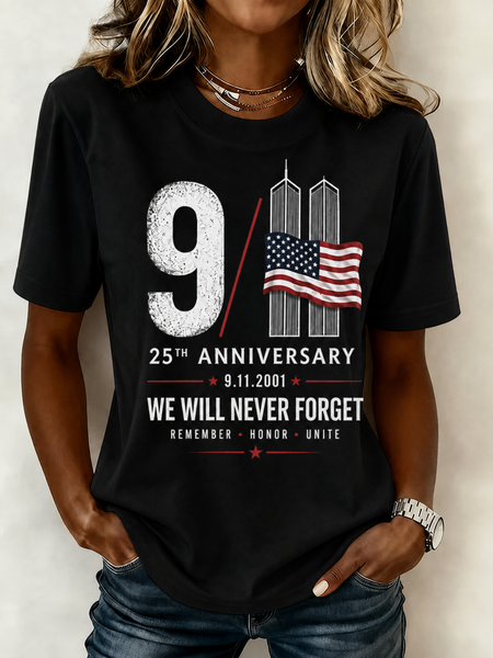 Women Text Letters Short Sleeve Tee T-shirt Crew Neck Casual Summer Top