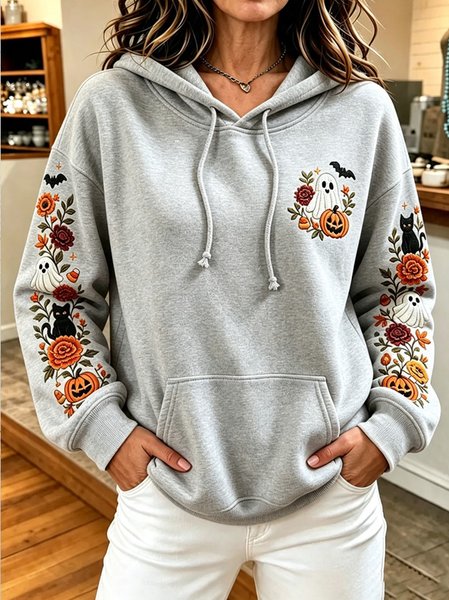 Women Floral Long Sleeve Vintage Holiday Spring/Fall Hoodie