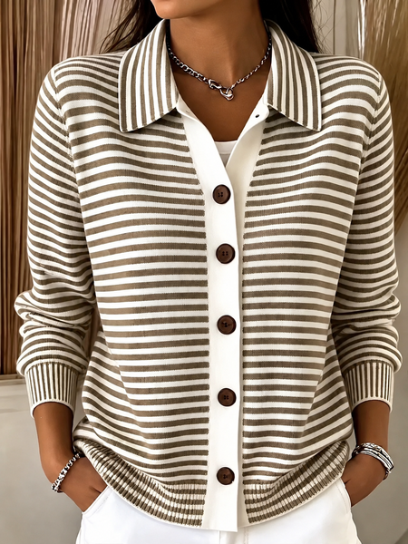Striped Casual Knit Top