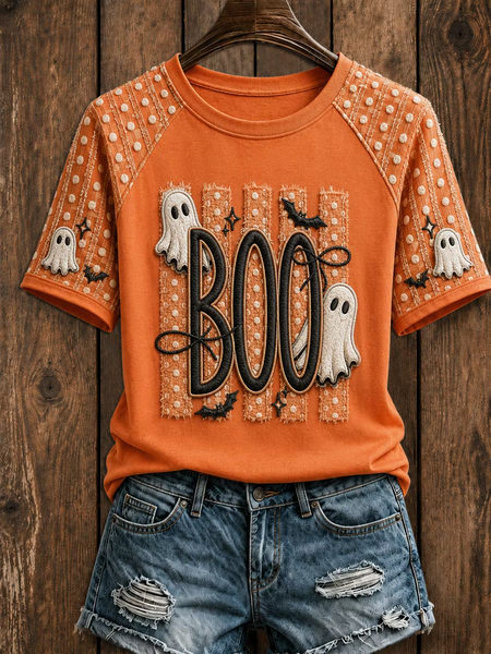 Women Text Letters Short Sleeve Tee T-shirt Crew Neck Casual Summer Top