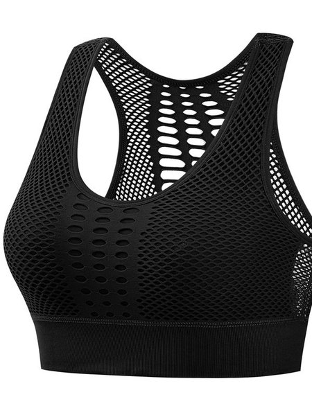 Sports Hollow Out Plain Sports Bra