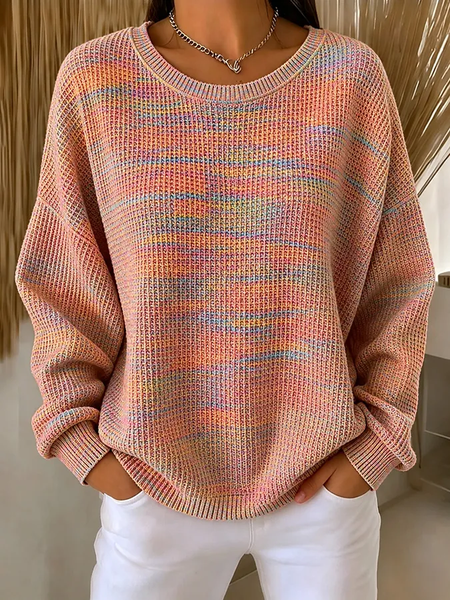 Women Abstract Crew Neck Printing Casual Spring/Fall Long Sleeve Sweatshirt