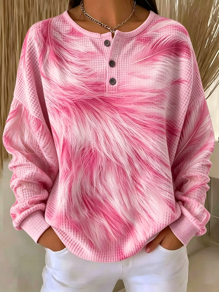 Women Abstract Crew Neck Printing Casual Spring/Fall Long Sleeve Sweatshirt