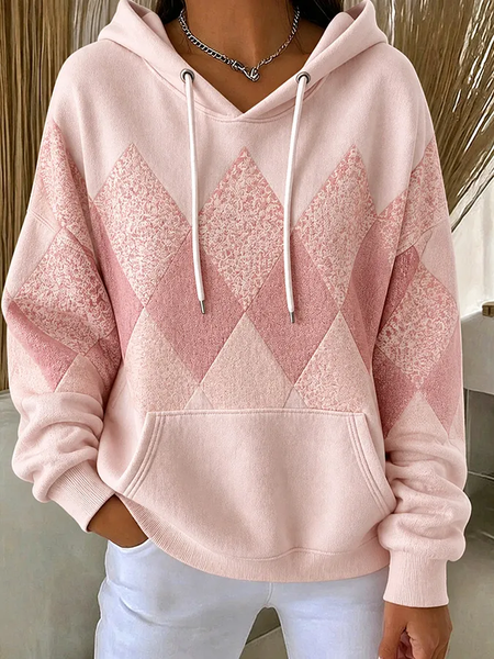 Women Abstract Printing Long Sleeve Casual Daily Spring/Fall Hoodie
