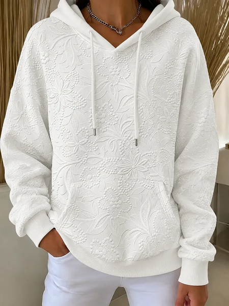 Women Floral Printing Long Sleeve Casual Daily Spring/Fall Hoodie