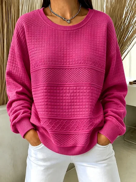 Women Abstract Crew Neck Printing Casual Spring/Fall Long Sleeve Sweatshirt