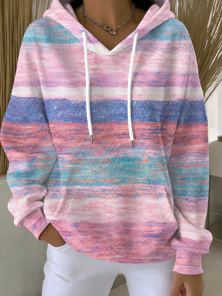 Women Abstract Printing Long Sleeve Casual Daily Spring/Fall Hoodie