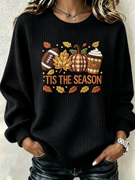 Women Text Letters Crew Neck Printing Casual Spring/Fall Long Sleeve Sweatshirt