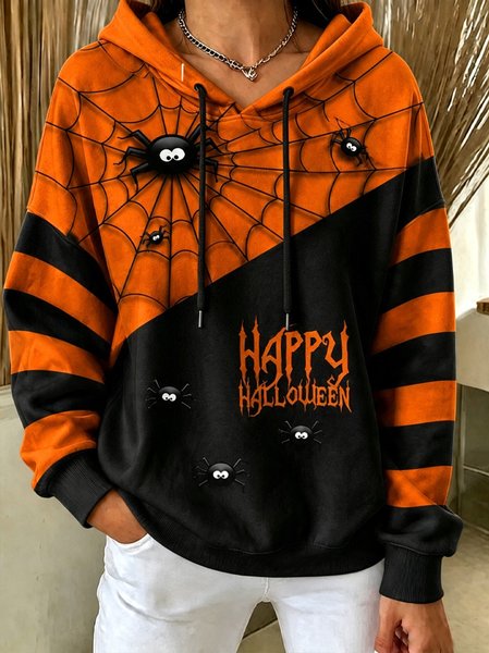 Women Cartoon Long Sleeve Casual Holiday Spring/Fall Hoodie