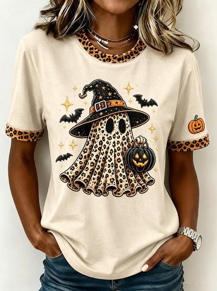 Vintage Cartoon Crew Neck Short Sleeve T-shirt