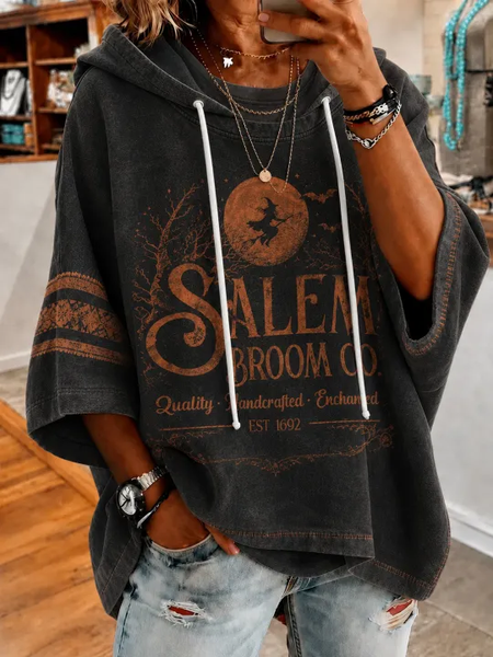 Casual Halloween Hoodie Half Sleeve Hoodie