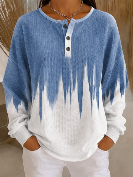Casual Abstract Crew Neck Long Sleeve Sweatshirt
