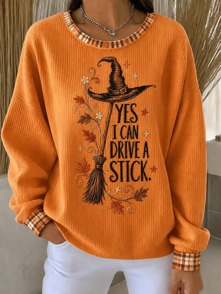 Casual Text Letters Crew Neck Long Sleeve Sweatshirt