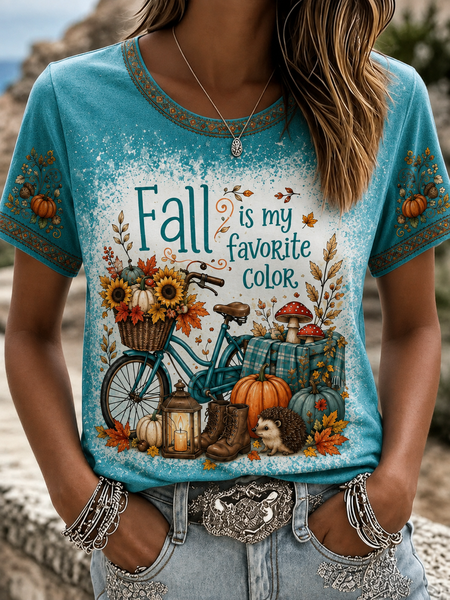 Women Sunflower Short Sleeve Tee T-shirt Crew Neck Printing Casual Graphic Tee Summer Top