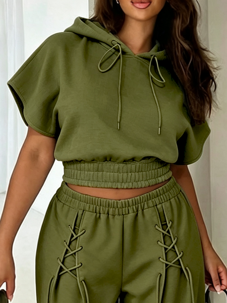 Casual Plain Hooded Hoodie