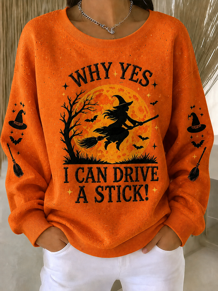 Women Cat Crew Neck Casual Spring/Fall Long Sleeve Sweatshirt