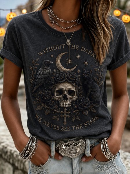 Women Cat Short Sleeve Tee T-shirt Crew Neck Casual Summer Top
