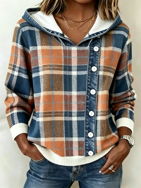 Women Geometric Long Sleeve Casual Daily Spring/Fall Hoodie