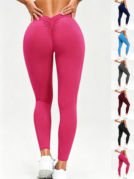 Regular Fit Casual Plain Yoga Pants