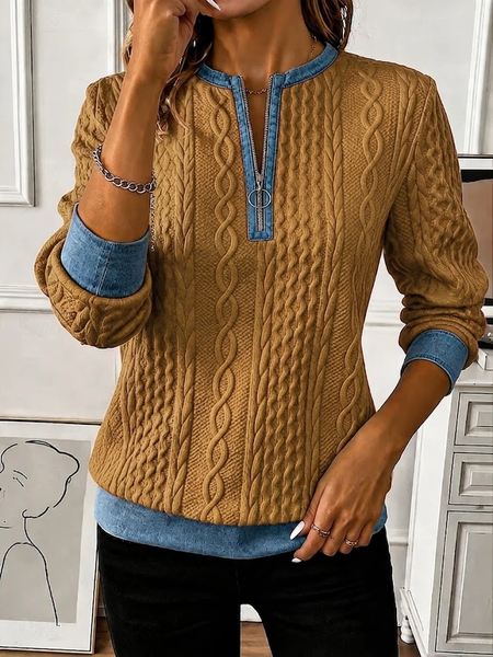 Casual Abstract Crew Neck Long Sleeve Sweatshirt