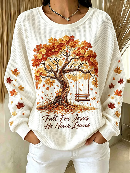 Women Text Letters Crew Neck Printing Casual Spring/Fall Long Sleeve Sweatshirt