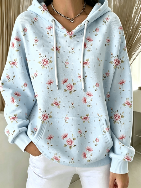 Women Polka Dots Long Sleeve Vintage Daily Spring/Fall Hoodie