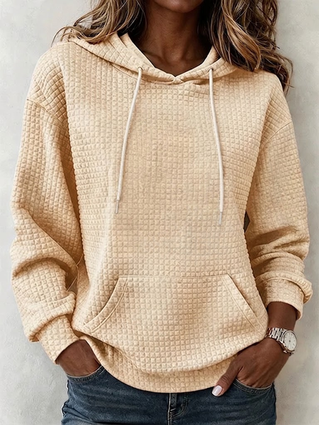 Women Plain Printing Long Sleeve Casual Daily Spring/Fall Hoodie