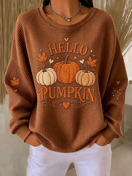 Women Text Letters Crew Neck Printing Casual Spring/Fall Long Sleeve Sweatshirt