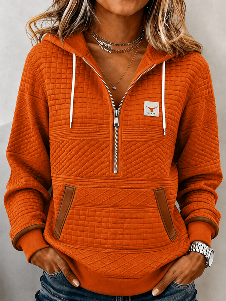 Women Geometric Hoodie Vintage Spring/Fall Long Sleeve Sweatshirt