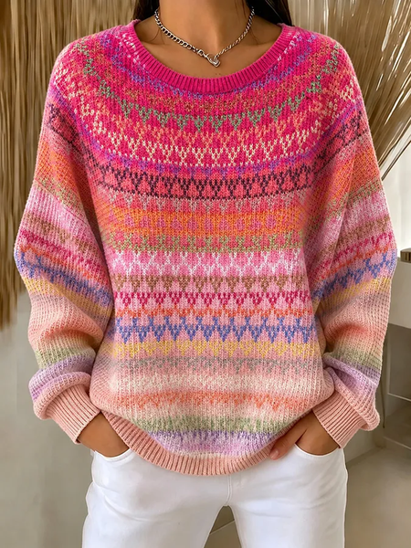 Women Abstract Crew Neck Printing Casual Spring/Fall Long Sleeve Sweatshirt