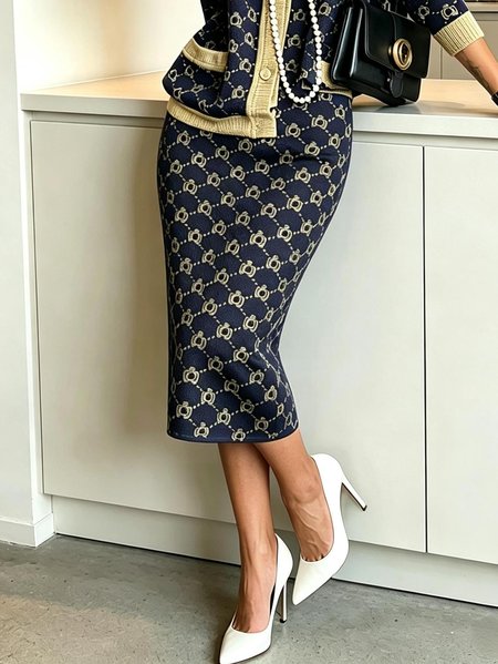 Casual Plain Sweater Midi Skirt 1 Casual Plain Sweater Midi Skirt