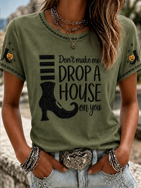 Women Text Letters Short Sleeve Tee T-shirt Crew Neck Casual Summer Top