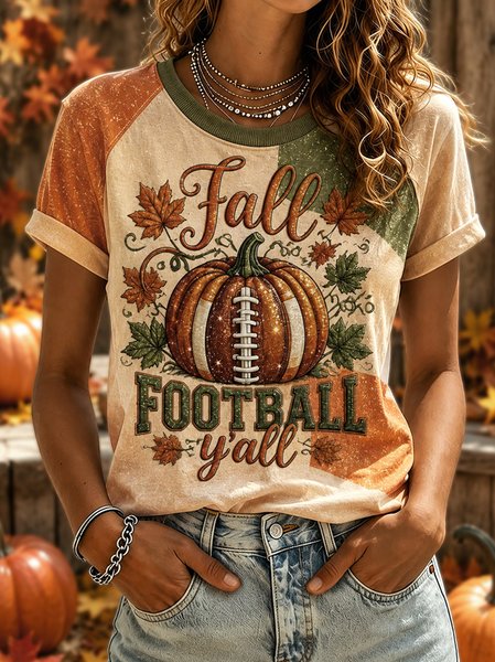 Women Text Letters Short Sleeve Tee T-shirt Crew Neck Casual Summer Top