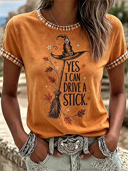 Women Plaid Short Sleeve Tee T-shirt Crew Neck Printing Casual Graphic Tee Summer Top