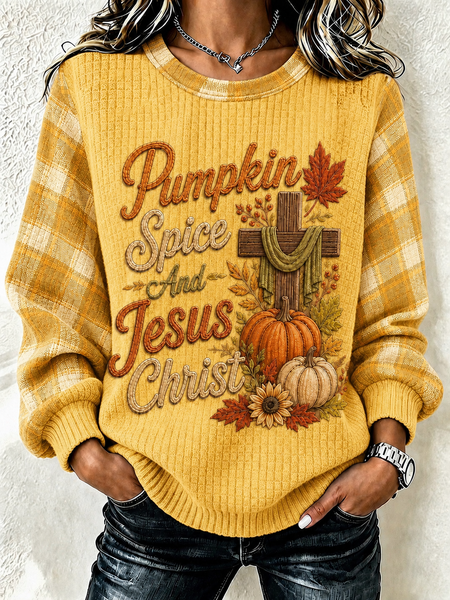 Casual Plaid Henley Collar Long Sleeve Sweatshirt