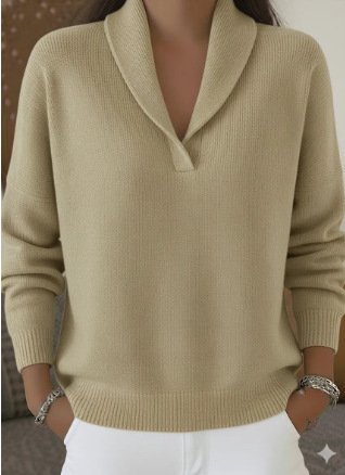 Women Plain Casual Long Sleeve V Neck Spring/Fall Sweater