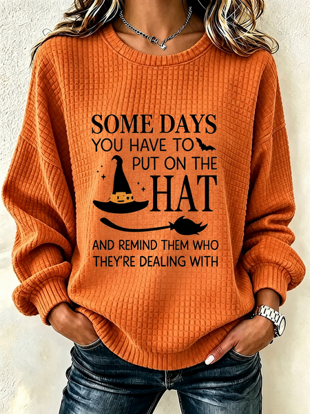 Women Halloween Crew Neck Casual Spring/Fall Long Sleeve Sweatshirt