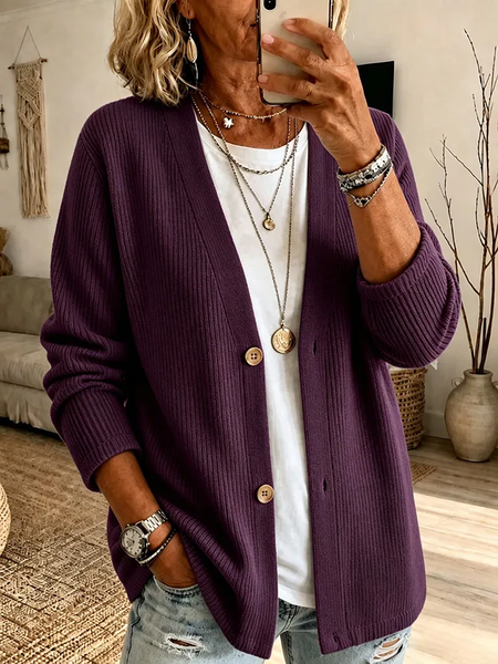 Women Plain Printing Long Sleeve Casual Spring/Fall Jacket Outerwear