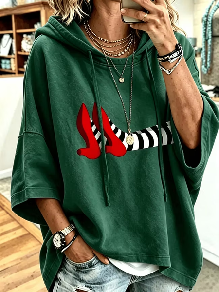 Casual Halloween Hoodie Half Sleeve Hoodie