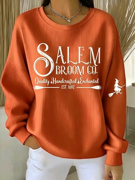 Women Text Letters Crew Neck Printing Casual Spring/Fall Long Sleeve Sweatshirt