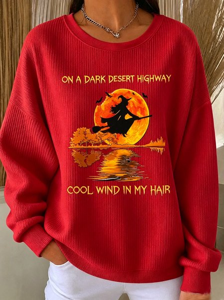 Casual Text Letters Crew Neck Long Sleeve Sweatshirt