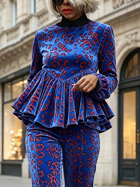 Velvet Elegant Leopard Ruched Mock Neck Blouse 1 Velvet Elegant Leopard Ruched Mock Neck Blouse