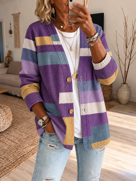 Women Spring/Fall Outerwear Casual Printing Abstract Graphic Long Sleeve Jacket