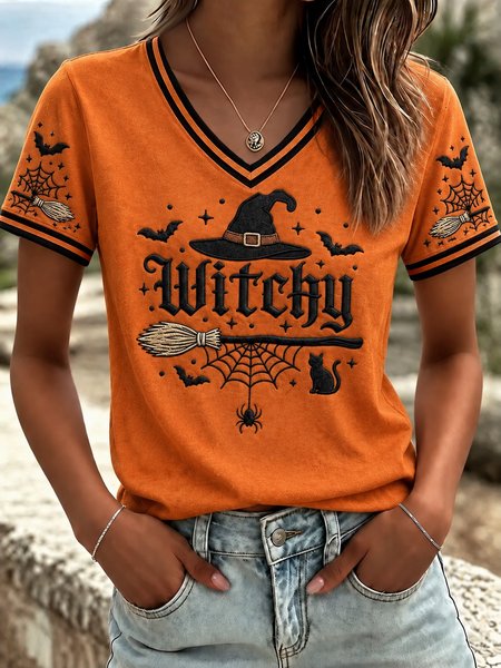 Vintage Text Letters Crew Neck Short Sleeve T-shirt