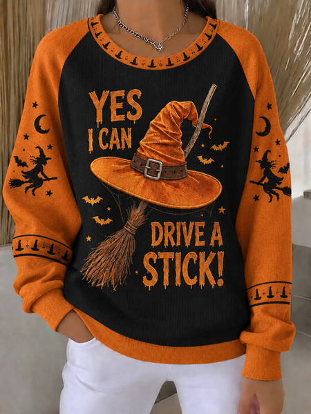 Casual Text Letters Crew Neck Long Sleeve Sweatshirt