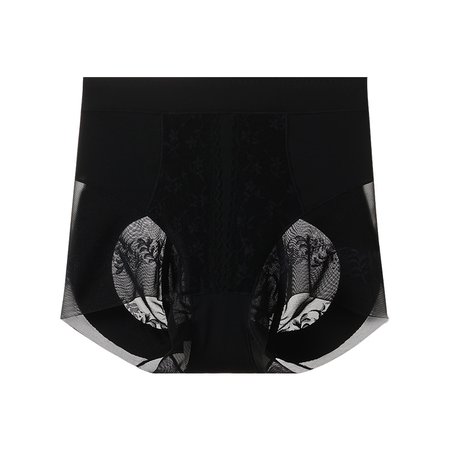 High Waist Seamless Lace Tummy Control Panties for Women Fold-Over Waistband Shaping Underwear