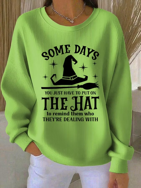 Casual Text Letters Crew Neck Long Sleeve Sweatshirt